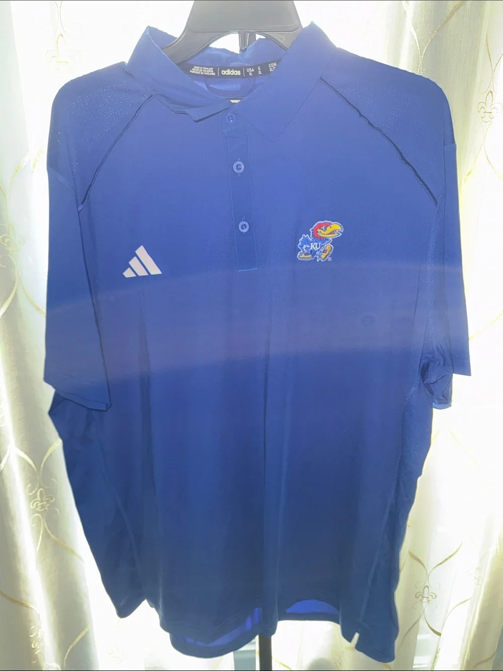 adidas Royal Blue Kansas Jayhawks Polo